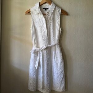 Banana Republic White Dress Embroidered Sleeveless
